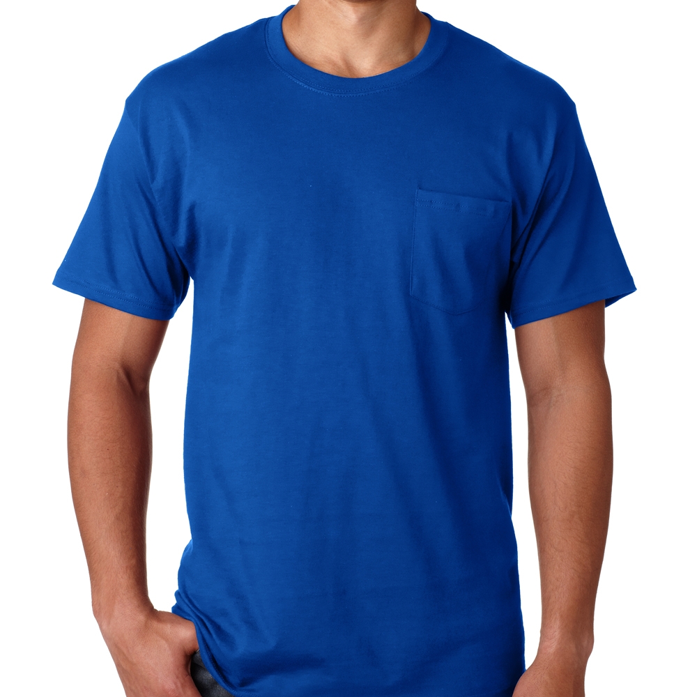 Printed Hanes Tagless T-shirts with Pocket | 5590 - DiscountMugs