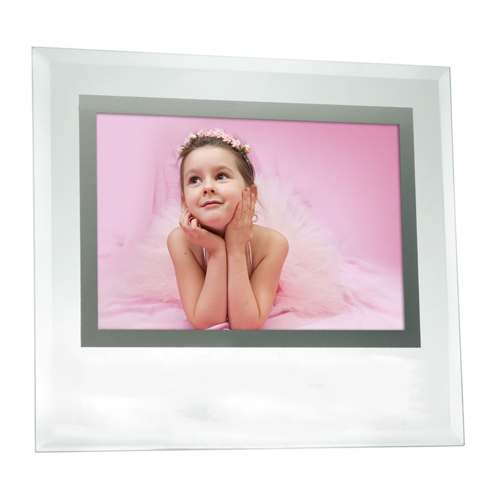 Personalized 6W x 4H inch Beveled Glass Frames IL9164 DiscountMugs