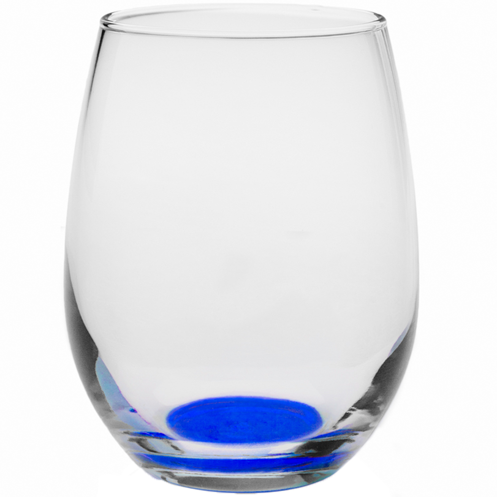 BLUE INK STEMLESS WINE GLASSES • SET OF 2 — East Coast Design Studio