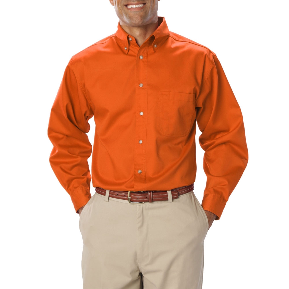 Embroidered Mens Long Sleeve Twill 