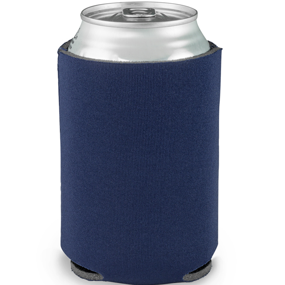 handmade drink cozy - beer cooler - adjustable bottle jacket - blue & white  - insulated can cozy - one brown paw