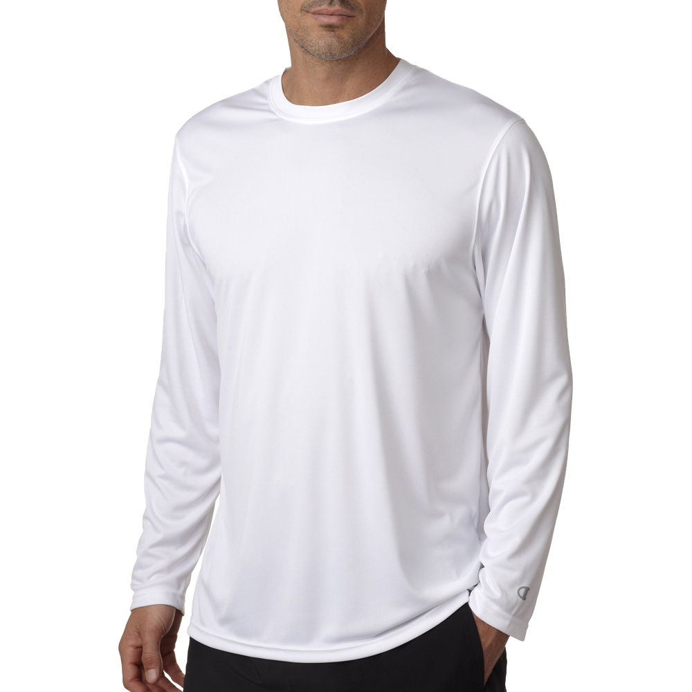 Printed Champion Adult Double Dry Long-Sleeve Interlock T-Shirts