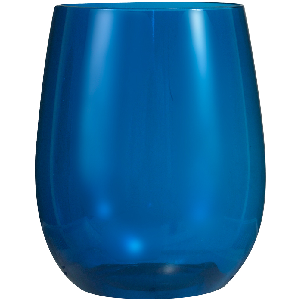 Hobnail Acrylic Stemless Wine Glass Blue 15 oz – Current Home NY