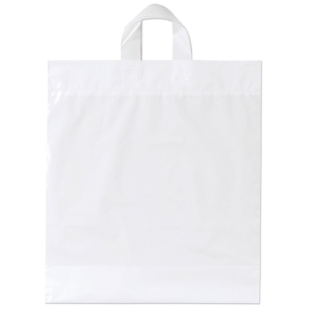 16x6x12 Black Frosted Loop-handle Plastic Bags - 4 Mil