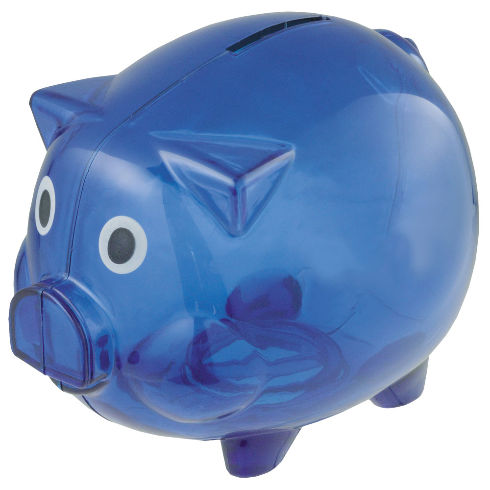 Printed Clear Plastic Piggy Banks | SM3250 - DiscountMugs