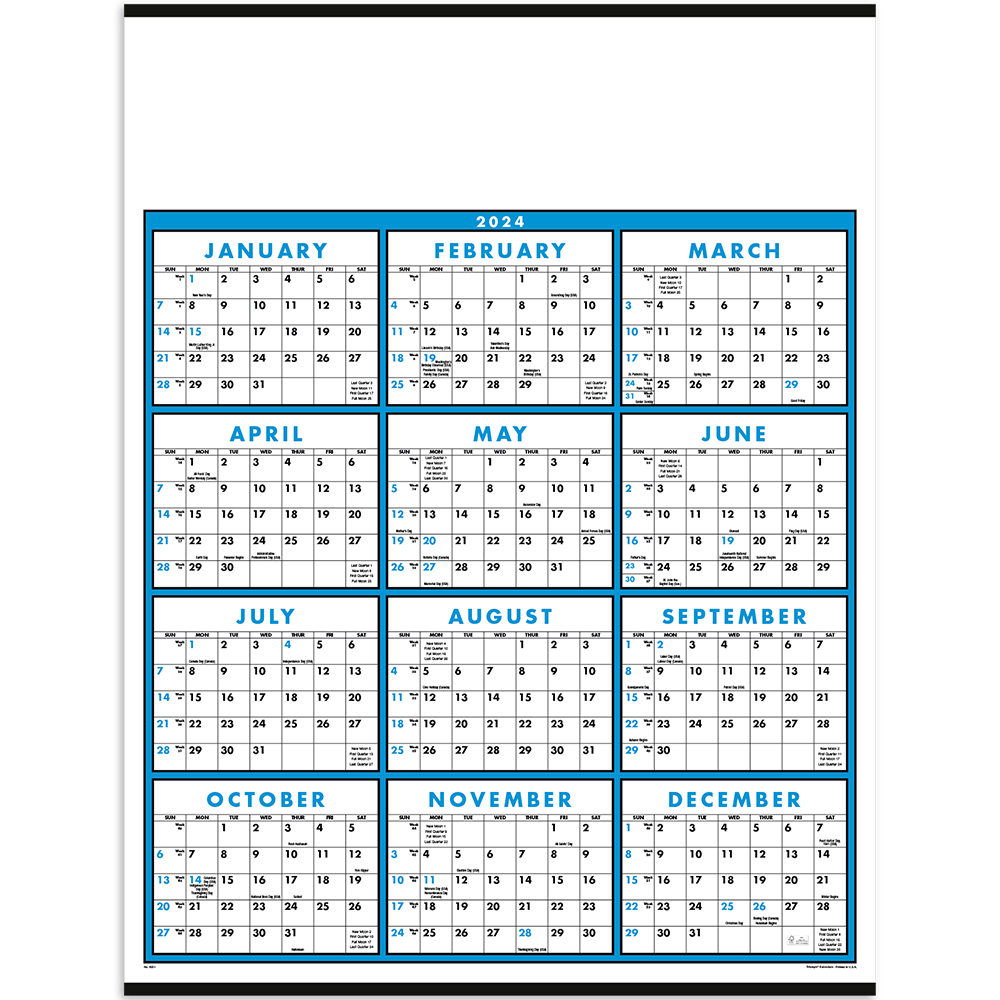 Custom Triumph® Time Management Span-A-Year Non-Laminated Calendar