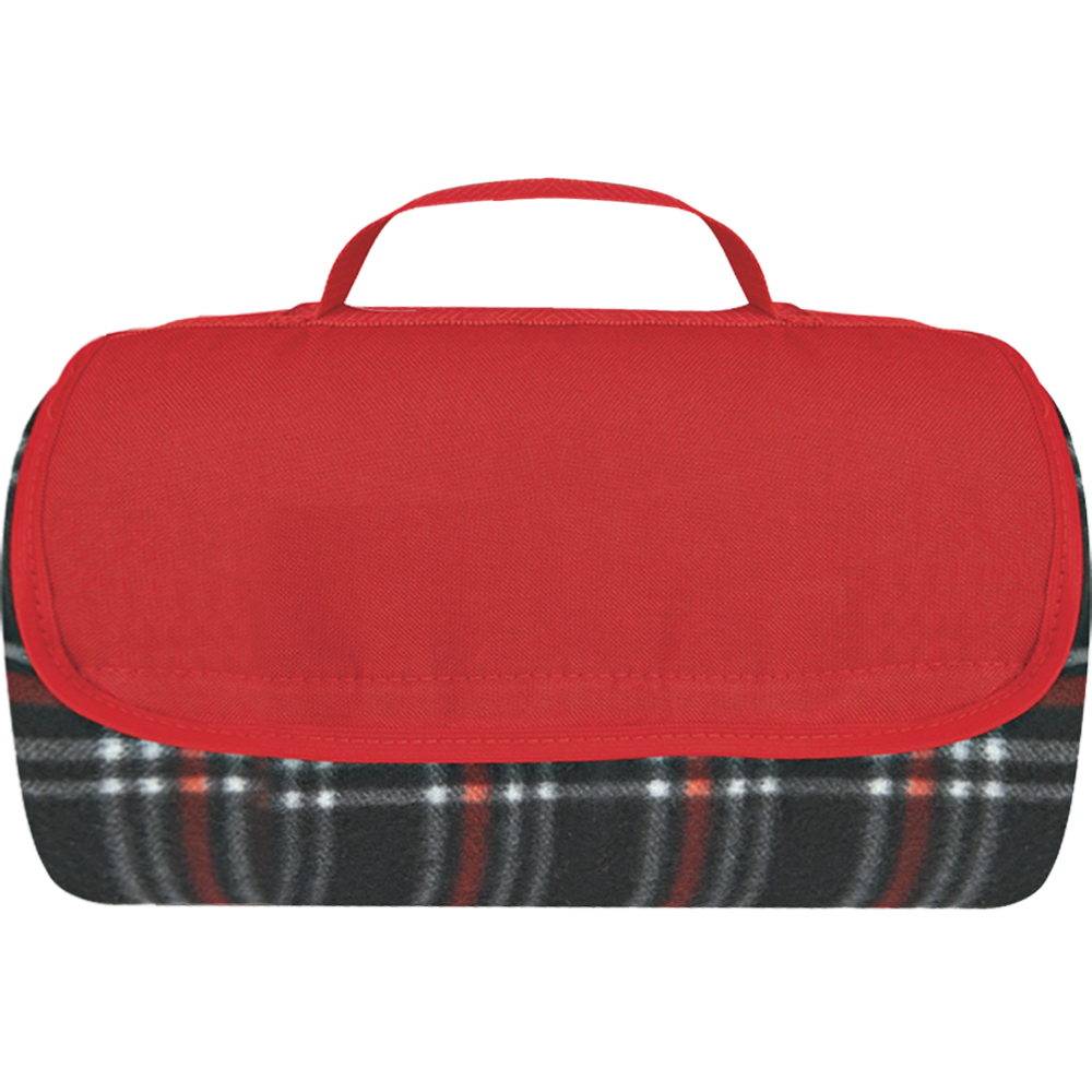 Personalized Roll-Up Plaid Picnic Blankets | X10038 - DiscountMugs