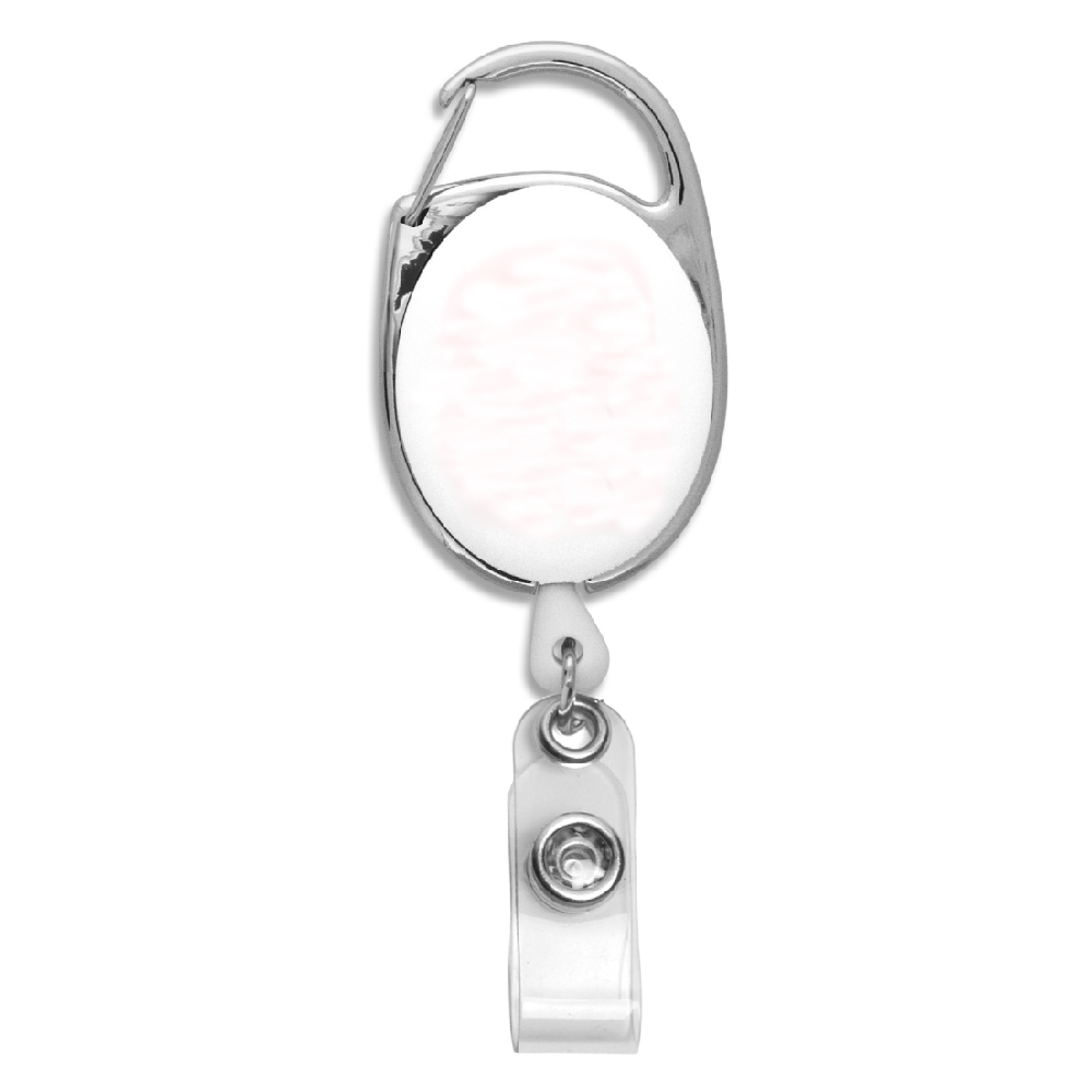 150 White Blank Cord Full Color Retractable Carabiner Style Badge Reels (Blank)