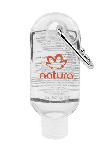 Custom 1.8 oz Gel Hand Sanitizers in Flip-Top Bottle with Carabiner