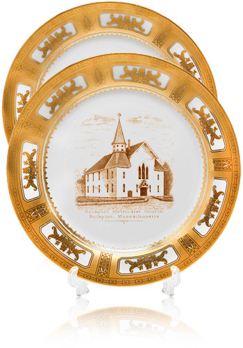 10.5-inch Porcelain Plates with 22k Edging | PL36B