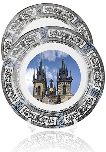 10.5-inch Porcelain Plates with 22k Silver Edging | PL190A2
