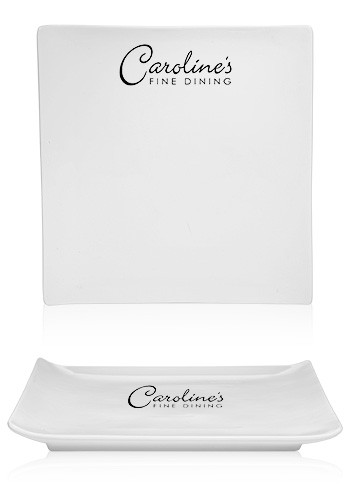 10 in. Square Dinner Plates with Curved Edges | DW02