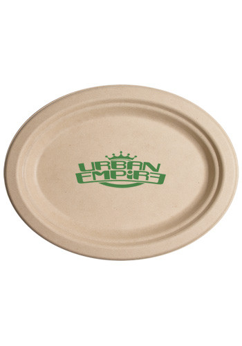 Custom 10 Inch Kraft Oval Compostable Paper Plates