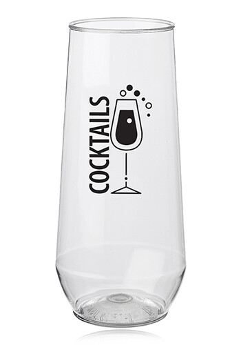 Customized 10 oz. Stemless Plastic Champagne Flutes