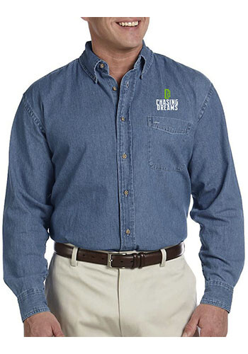 Harriton Mens Long Sleeve Denim Shirts | M550