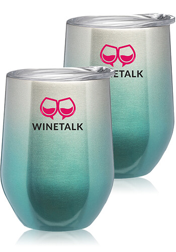 11 oz. Ombre Stemless Wine Glasses with Lid | SW46H