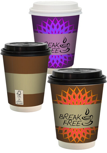 Personalized 12 oz FSC Full Color Paper Cup with Lid