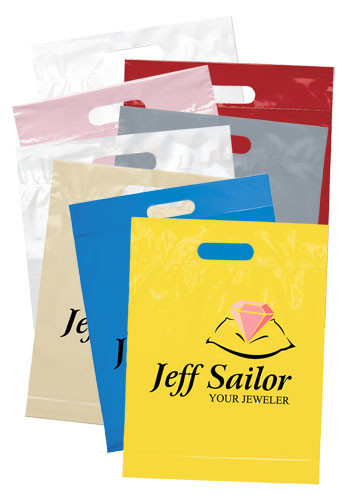 Personalized Die Cut Handle Plastic Bags