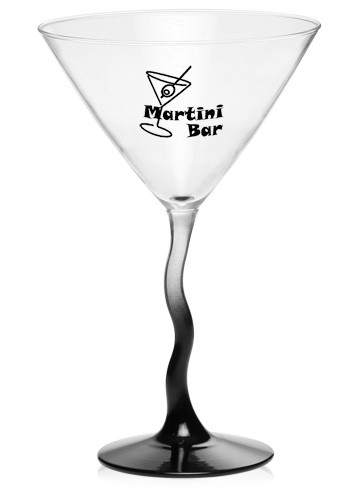 Libbey 12oz. Courbe Black Martini Glasses