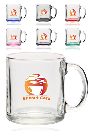 Customized 13 oz. Libbey Clear Glass Coffee Mugs