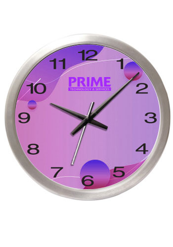 Wholesale 14 Brushed Metal Wall Clocks with Glass Lens