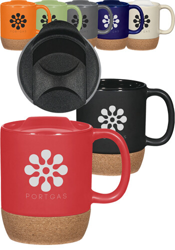 Personalized 14 oz Cork Base Ceramic Mug