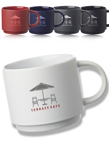 Personalized 14 oz. Stackable Ceramic Mugs