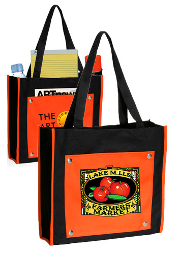 Color Pocket Tote Bags