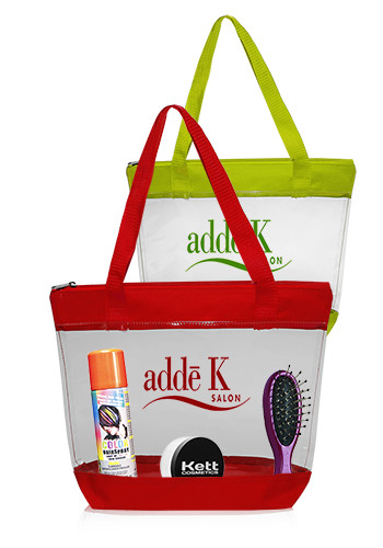 14W x 11H inch Zippered Clear Plastic Tote Bags | TOT133