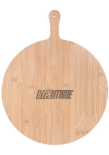 Promotional 15-Inch Round Bamboo Pizza Cutting Board