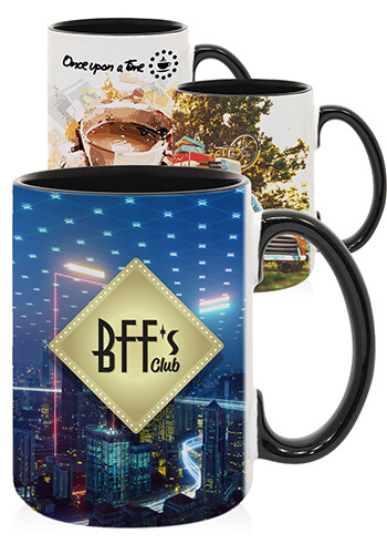 Customized 15 oz Inner and Handle Accent Sublimation Mug