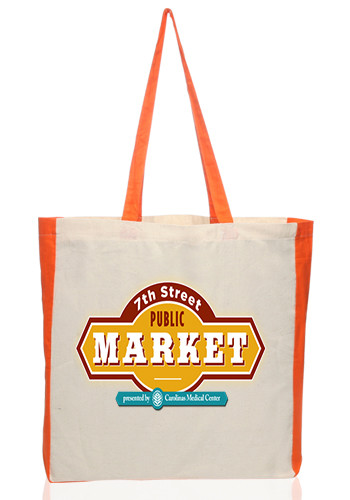 15W x 16H inch Side Accent Cotton Tote Bags | TOT77