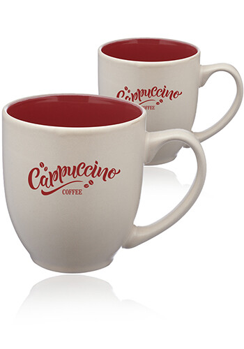 Personalized 16 oz. Carter Creme Bistro Ceramic Mugs