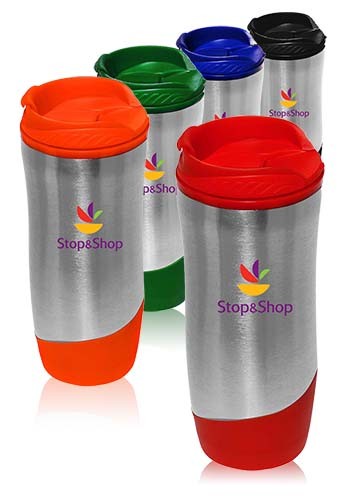 16 oz. Color Accent Stainless Steel Travel Mugs | TM247