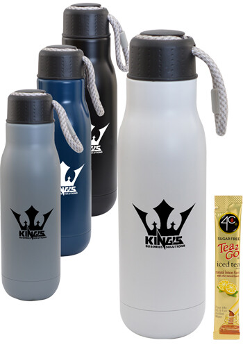 Promotional 16 oz Matte Bottle and Iced Tea