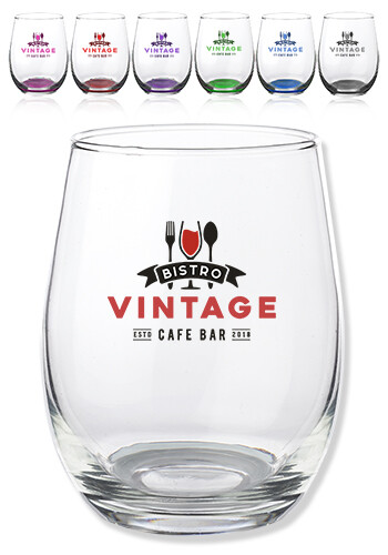 Customized 17 oz. Siena Stemless Wineglass
