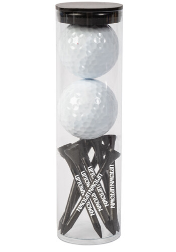 Custom 2 Golf Balls and Tees in Tube
