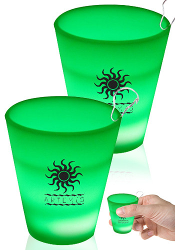 Printed 2 Oz Green Led Shot Glass Medallions Wcjlr440 Discountmugs 9611