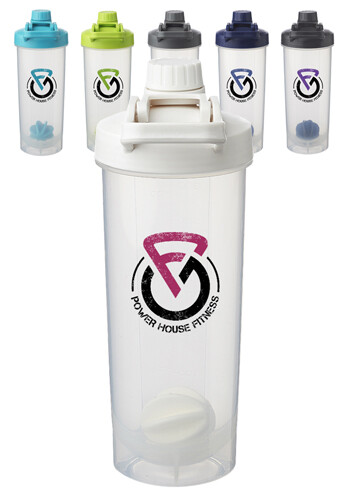Customized 24 oz. Olympian Plastic Shaker Bottles with Mixer