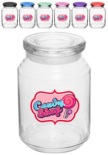 Personalized 26 oz. ARC Flat Lid Candy Jars