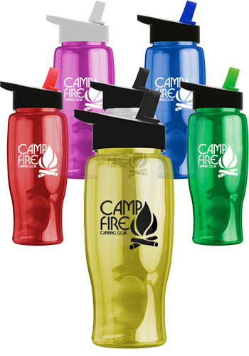 Customized 27 oz. Poly-Pure Bottles with Flip Straw Lid