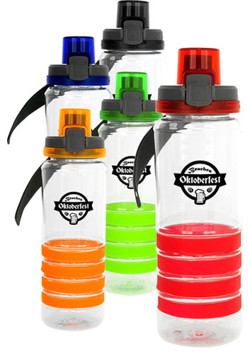 Promotional 28 oz. Locking Lid Sporty Ring Bottles