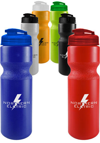 Promotional 28 oz The Journey Colors Bike Bottle with Flip Lid