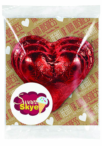 Custom 3 oz Foil Wrapped Chocolate Heart