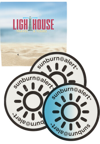Promotional 3-Pack Sunburn Alert UV Color-Changing Stickers