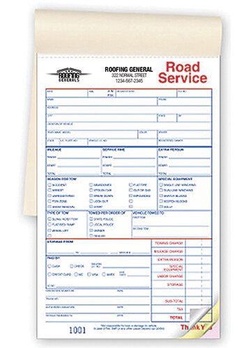 Bulk 3-Part Road Service Order Small Book