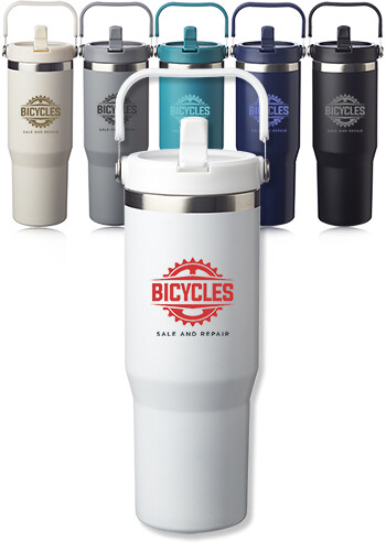 Promotional 30 oz. Bronx Stainless Travel Mug with Carrying Handle