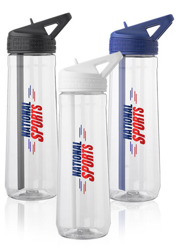 Promotional 30 oz. Fitness Plastic Water Bottle with Sip Straw