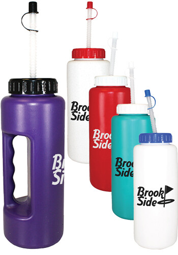 Wholesale 32 oz. Grip Bottles with Flexible Straw