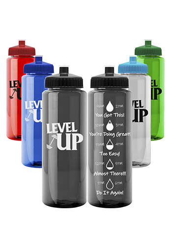 Personalized 32 oz Guzzler Trans Color Water Bottles